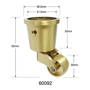 25mm Brass swivel caster wheel for furniture  60092