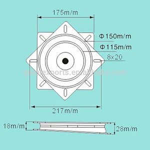 high quality turntable 360 degree free rotation barstool swivel plate