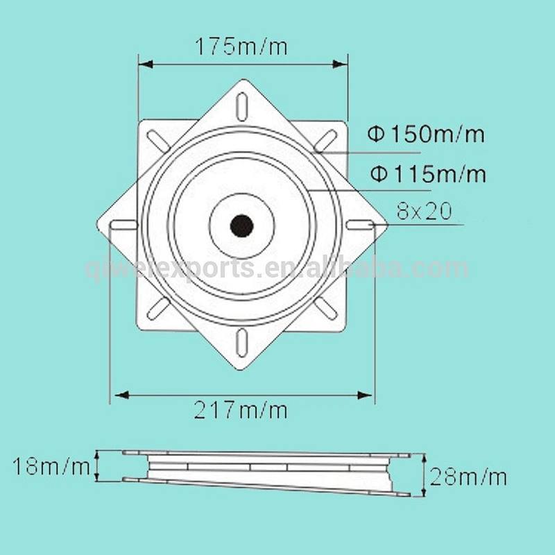 high quality turntable 360 degree free rotation barstool swivel plate