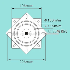 196*196mm rolled-edge heavy duty metal barstool 360 swivel plate
