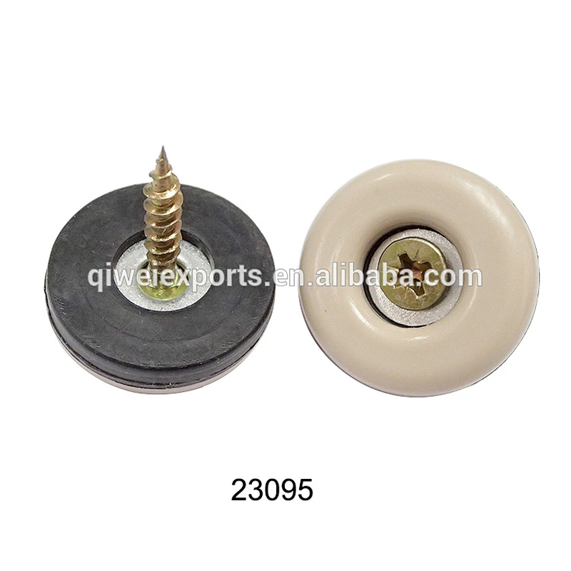 Screw-on HDPE Easy Glides with screw for furniture legs 23095