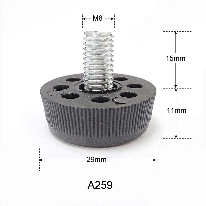 8 Holes Chair Leg Levelers M8 Furniture Adjustable Leveling Feet A259