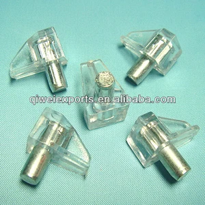 Furniture Chrome Plated Iron and Plastic Glass Holder Cabinet Shelf Support