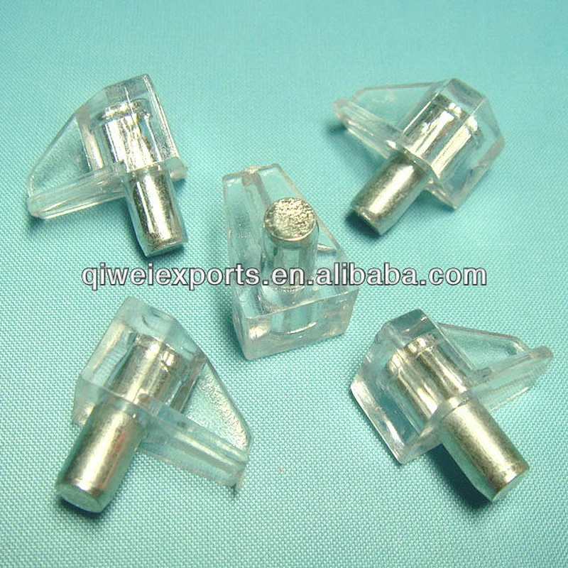 Furniture Chrome Plated Iron and Plastic Glass Holder Cabinet Shelf Support