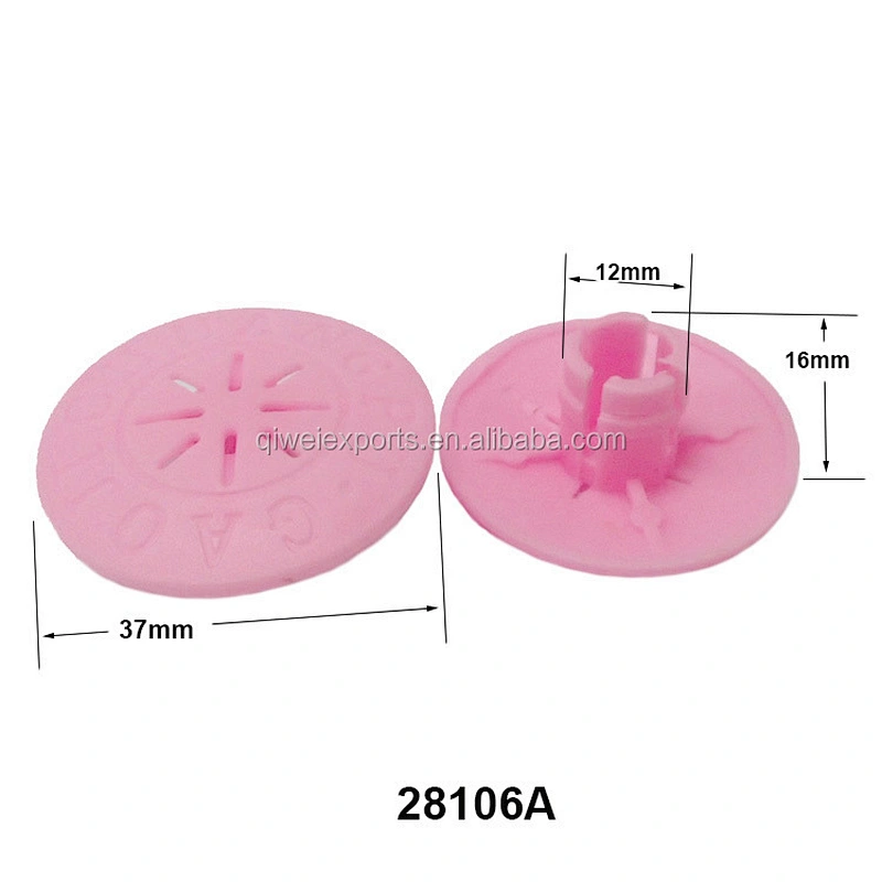 Pink and white Plastic Mattress Air Hole with Debossed Logo (28106)