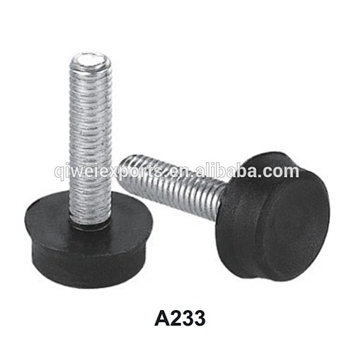Adjustable plastic leveling feet for outdoor furniture
