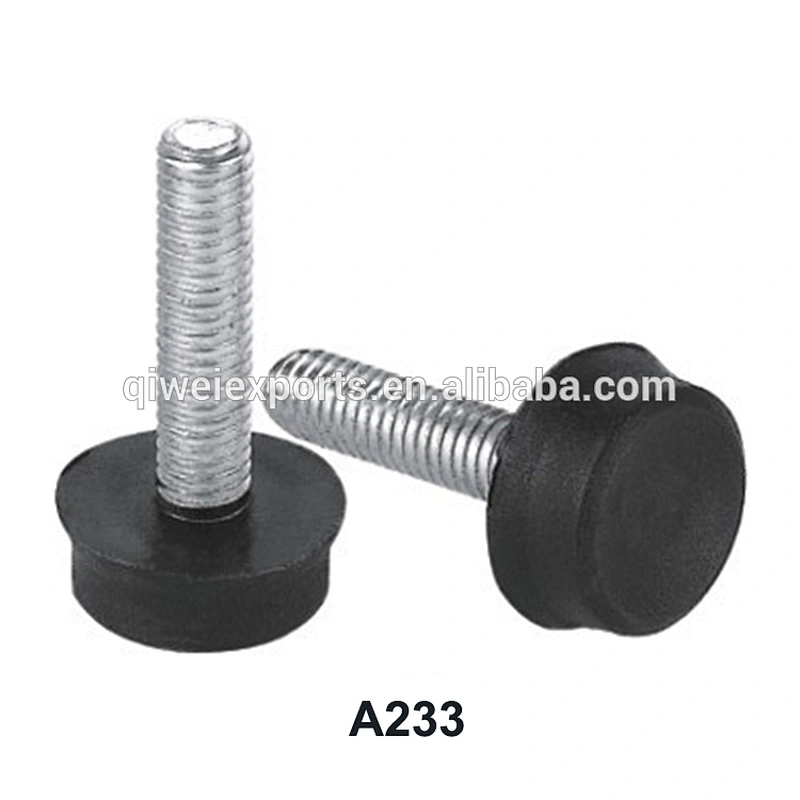 Adjustable plastic leveling feet for outdoor furniture