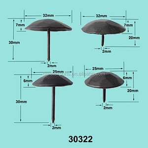 DIA30mm Polygonal Matte Black Metal Furniture Nails 30322