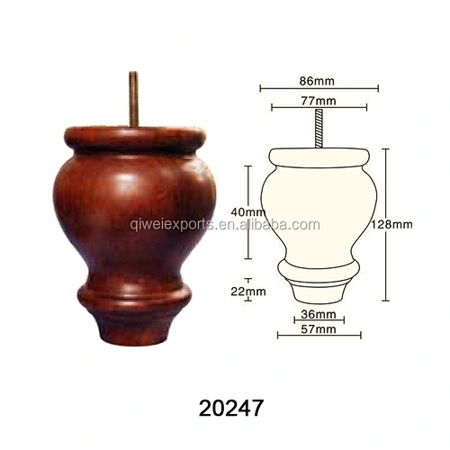 Rubber wood curved furniture sofa leg,wood sofa feet  20247