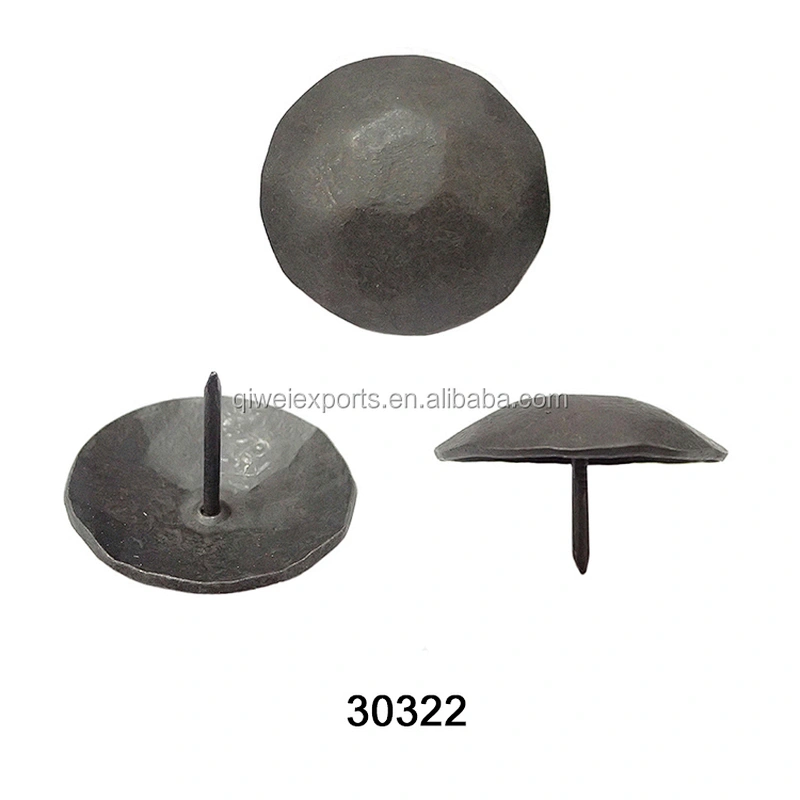 DIA30mm Polygonal Matte Black Metal Furniture Nails 30322