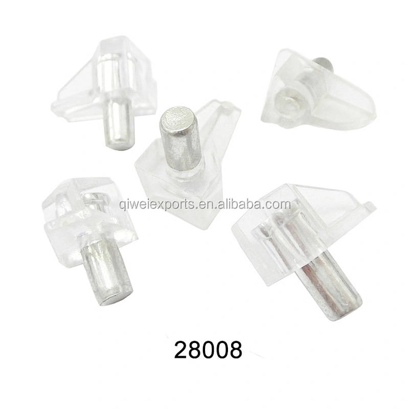 Furniture Chrome Plated Iron and Plastic Glass Holder Cabinet Shelf Support