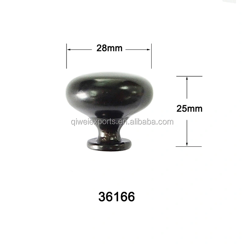 Black Round Shape Small Drawer Pulls Handle 36166