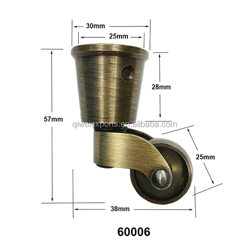 brass caster wheel in furniture 60006