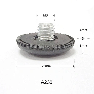 Black Small Tooth M8 Plastic Furniture Screw Leveling Adjustable Foot for Chair A236