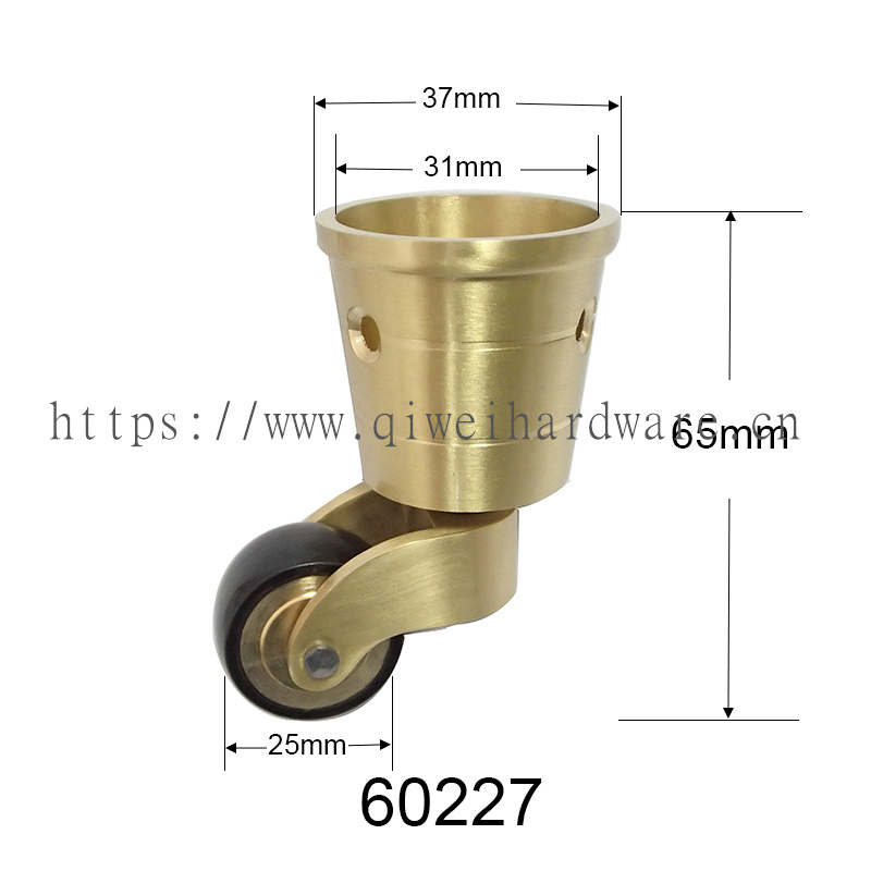Brass Furniture Casters Table Chair Sofa Piano Rubber Mute Wheels 60227