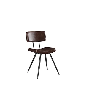 Hot selling modern pu leather seat and back comfortable durable chair with metal legs for dining/rest