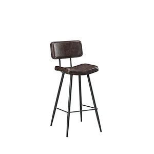 Hot selling modern pu leather seat and back comfortable dining bar chair with metal legs for dining/rest
