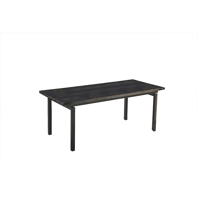 4cm thickness MDF dining table,wood venner table with iron tube
