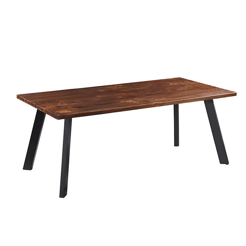 4cm thickness MDF dining table,wood venner table with iron tube