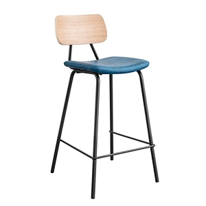 Cheap chair best pu and velvet barstool and counter chair with metal legs furniture
