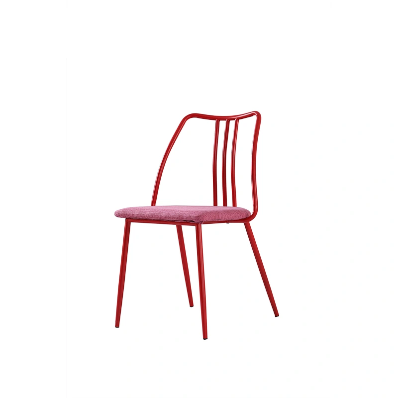 Industrial PU Leather Dining Chair, Iron Chair, Dining Chair, Room Iron Chair With Black Metal Legs
