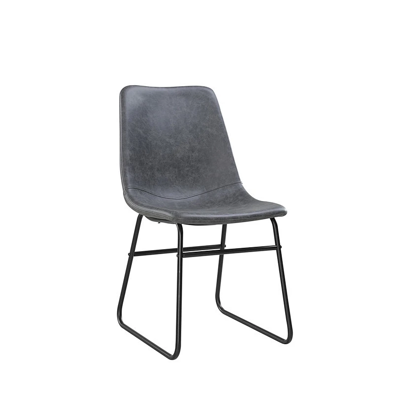 Modern Knocked Down dining room furniture metal leg PU diningchair