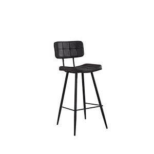 Hot selling modern pu leather seat and back comfortable dining bar chair with metal legs for dining/rest