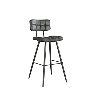 Hot selling modern pu leather seat and back comfortable dining bar chair with metal legs for dining/rest