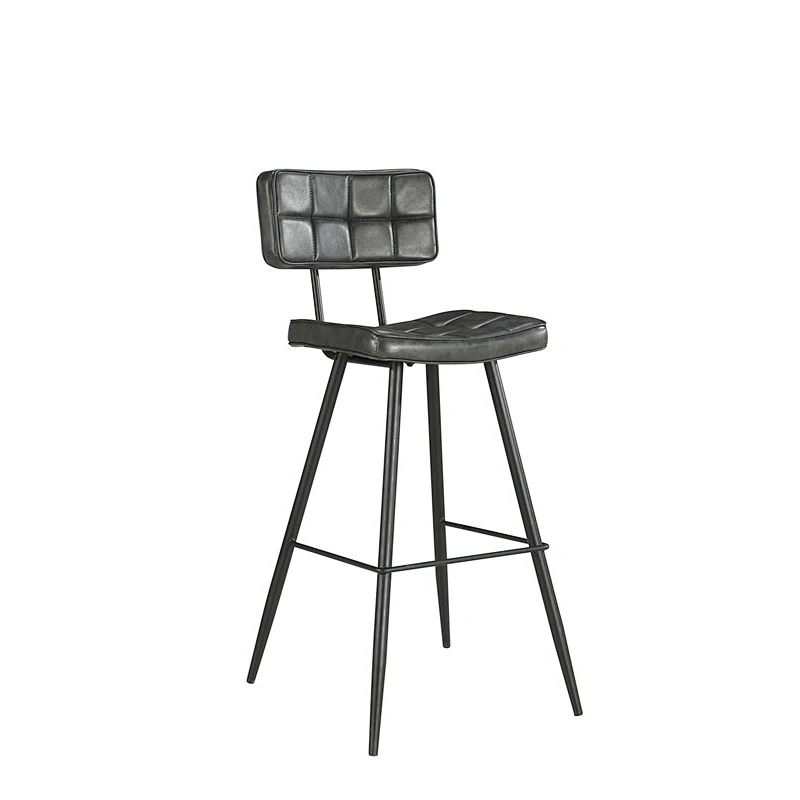 Hot selling modern pu leather seat and back comfortable dining bar chair with metal legs for dining/rest
