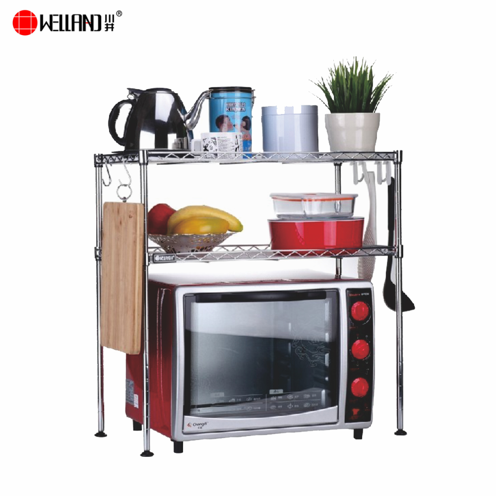 estante de cocina de alambre cromado diy