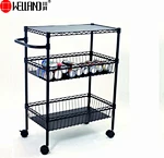 metal kitchen basket trolley