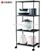 Adjustable 4-tier Steel Mesh Shelf on Wheels