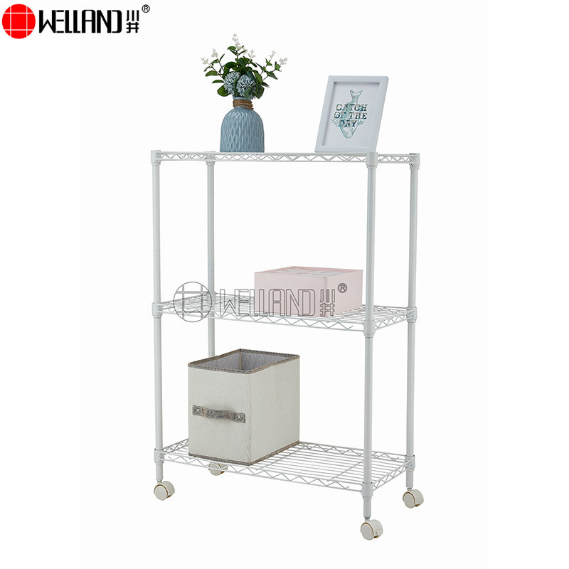 white wire shelving