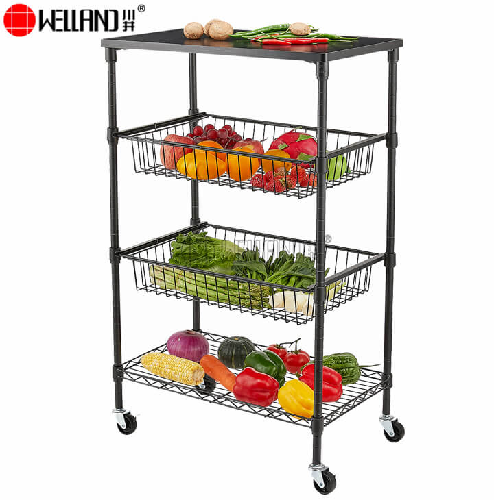 carrinho de armazenamento de frutas e verduras para cozinha