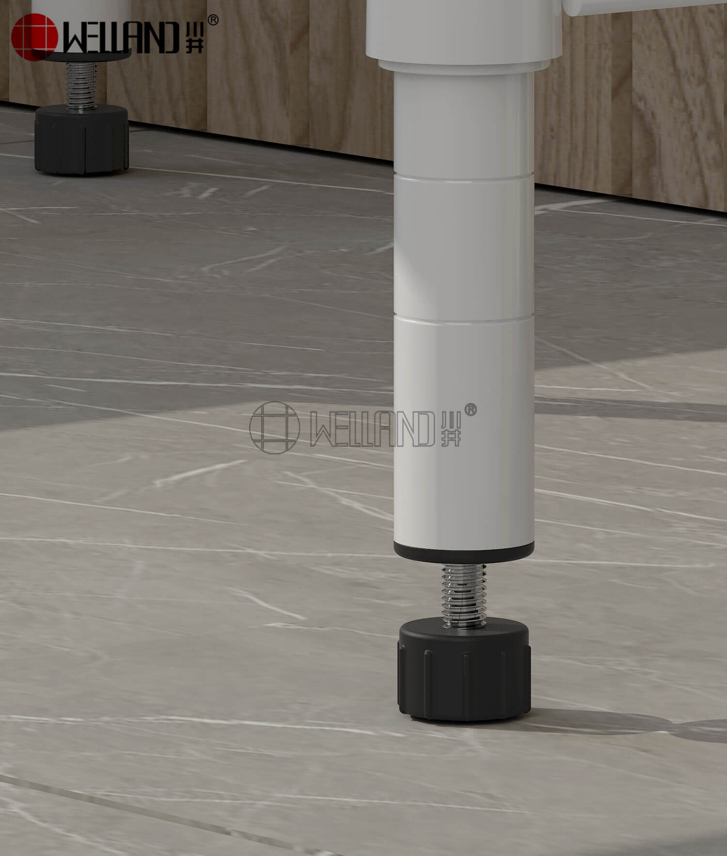 shelf with adjustable feet