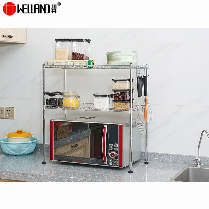 Étagère de fil de cuisine chromée