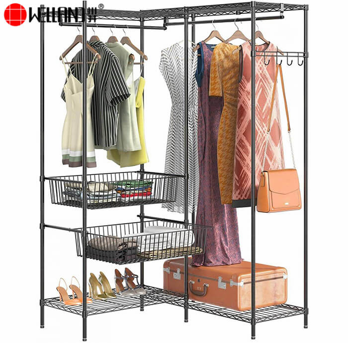 rack de guarda-roupa de metal