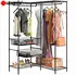 Freestanding Metal Garment Rack with Sliding Baskets for Bedroom closet Storage