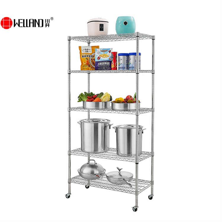 chrome kitchen storage shelves