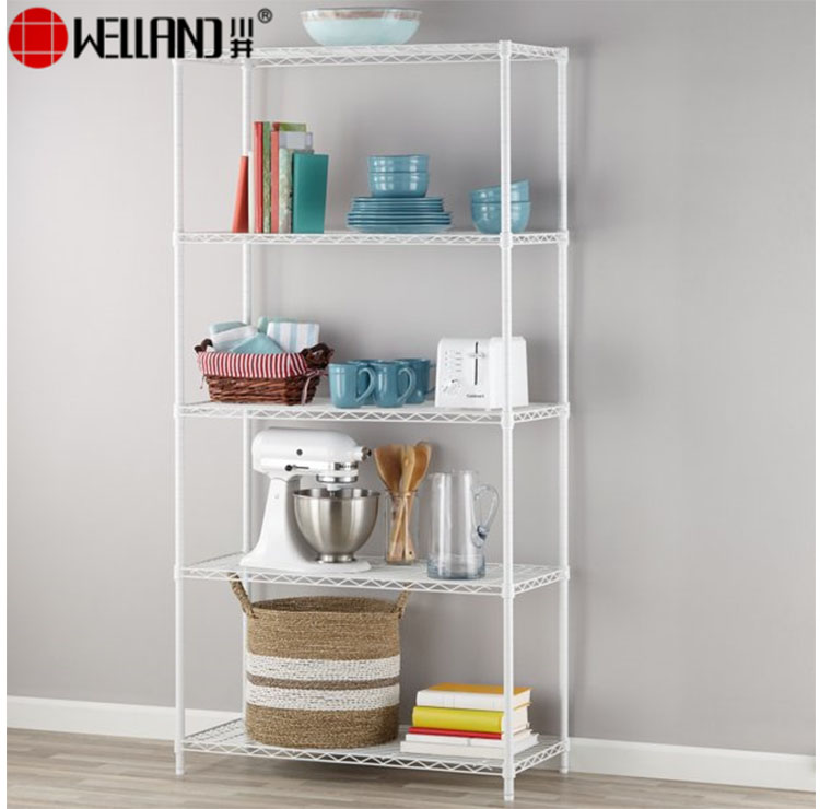 white wire shelving unit