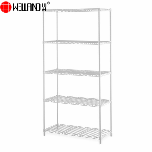 white wire shelving