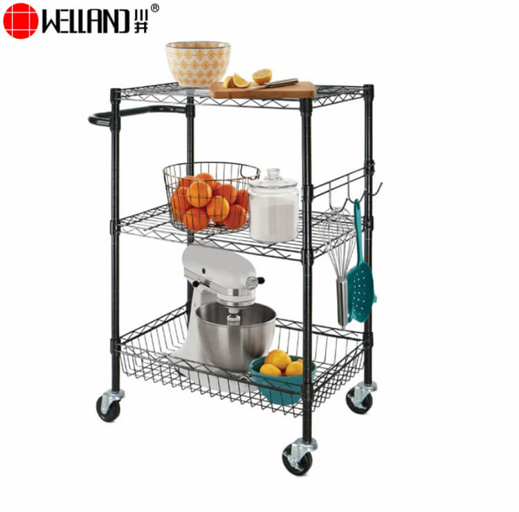 carrito isla de cocina negro multiusos