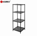 New Black 4 Tiers Perforated Steel Shelving
