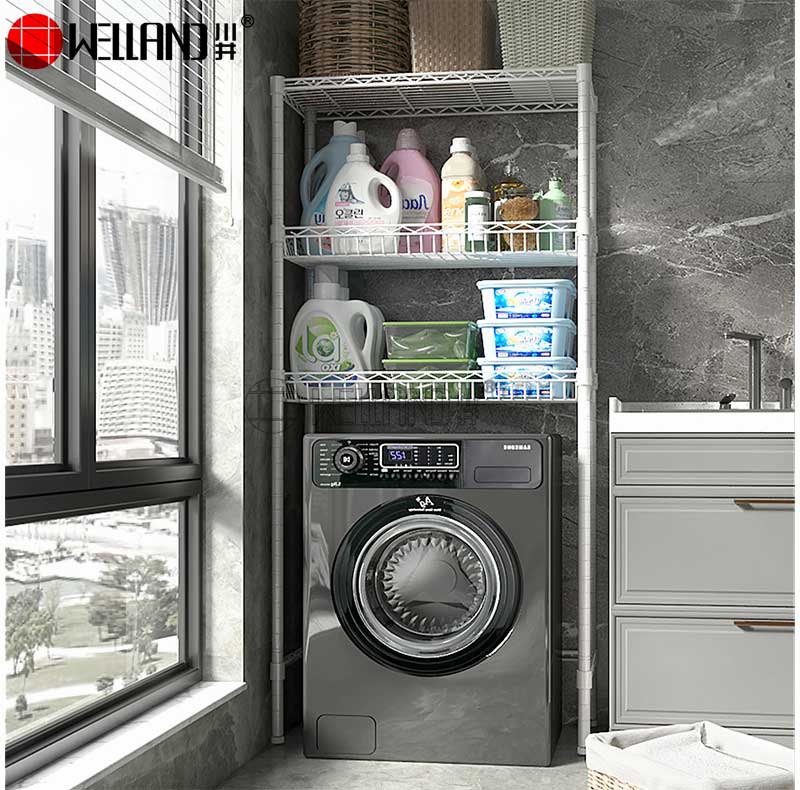 freestanding laundry shelves