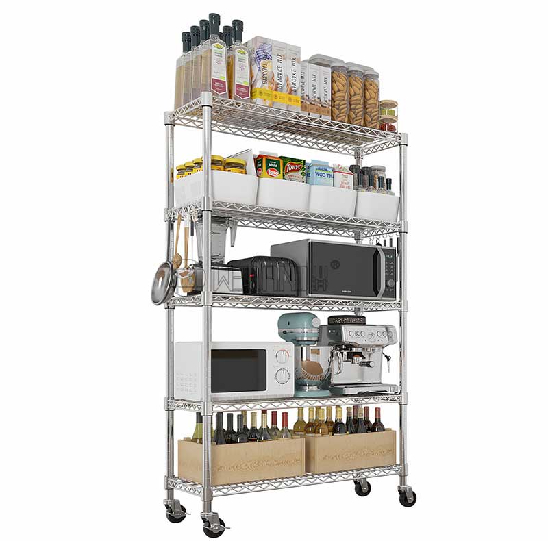 chrome storage rack