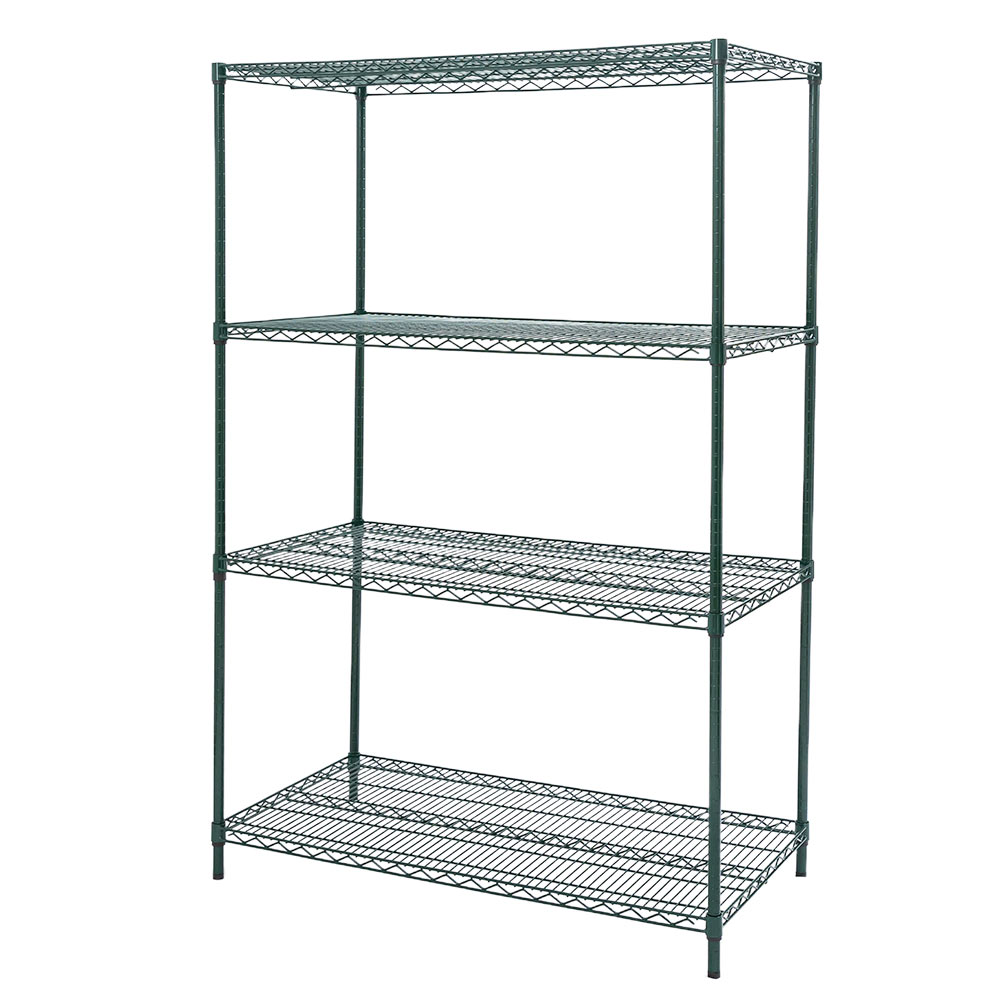 green wire shelving