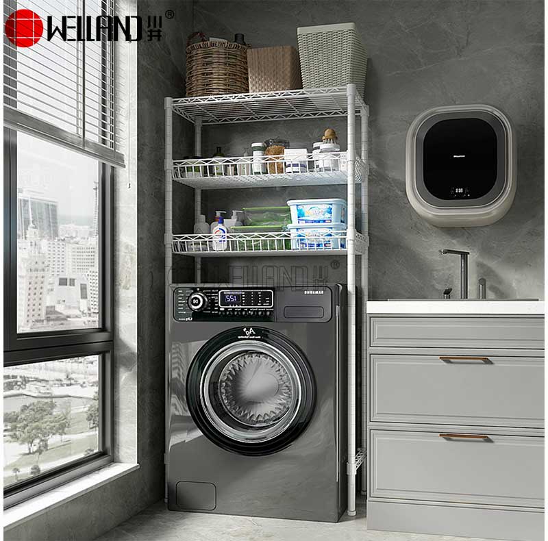 freestanding laundry shelves