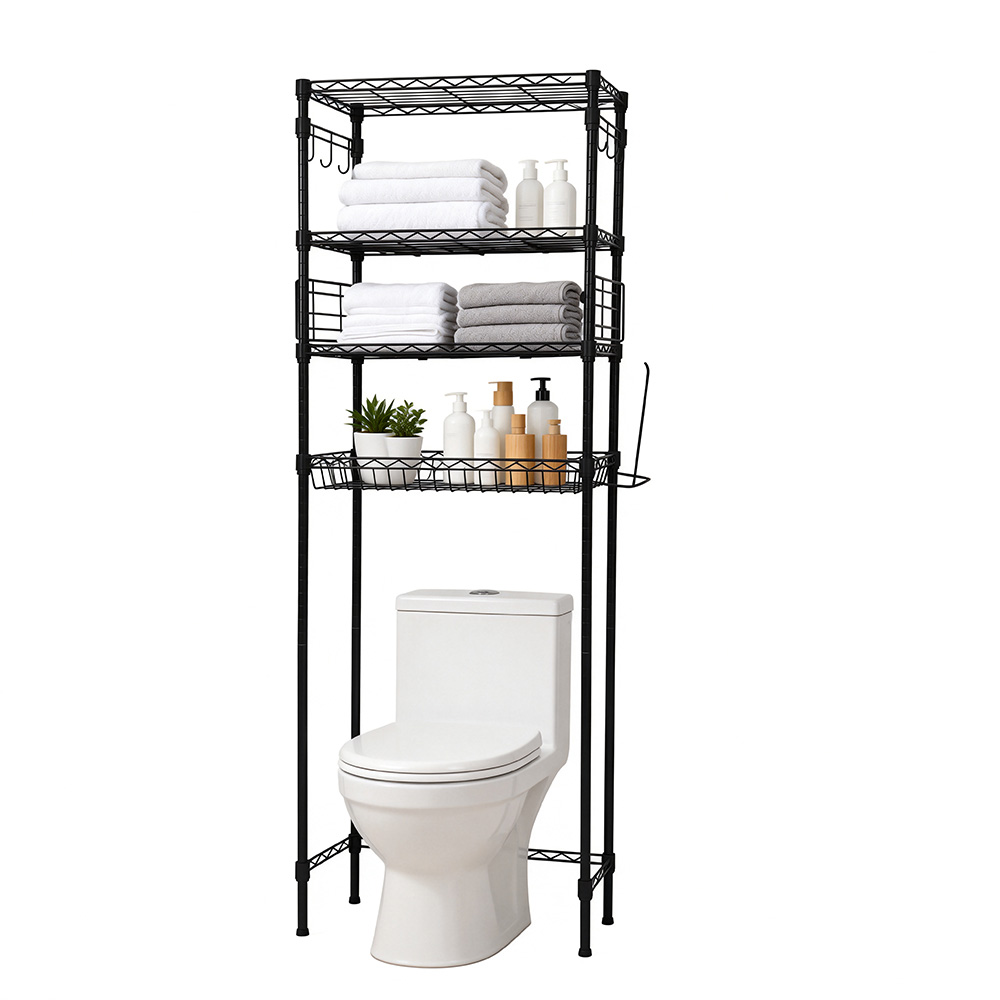 Au-dessus du support de rangement des toilettes