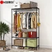 black garment rack with shelves