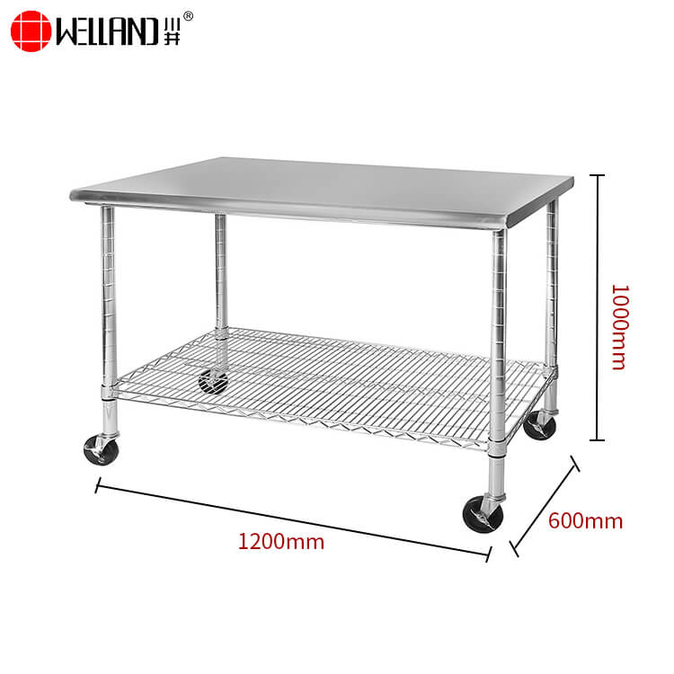 stainless steel prep table shelf